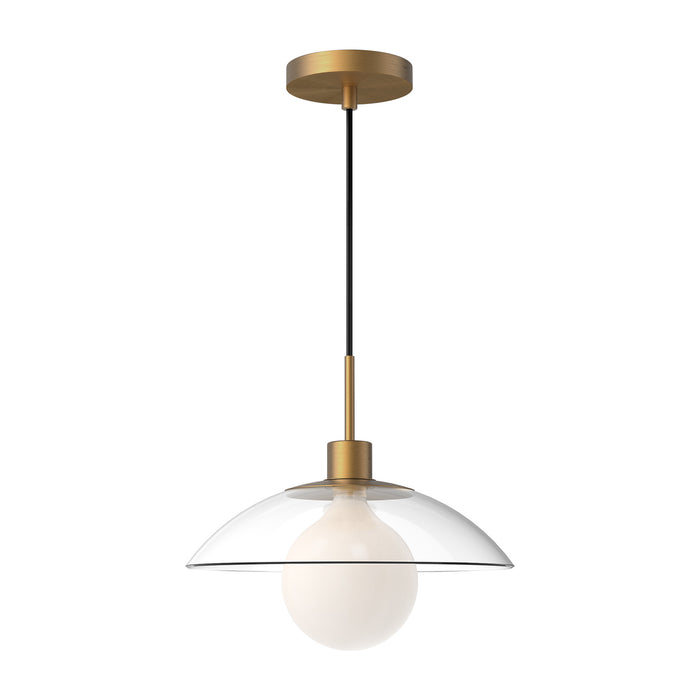 Alora PD517112AGCL One Light Pendant, Aged Gold/Clear Glass