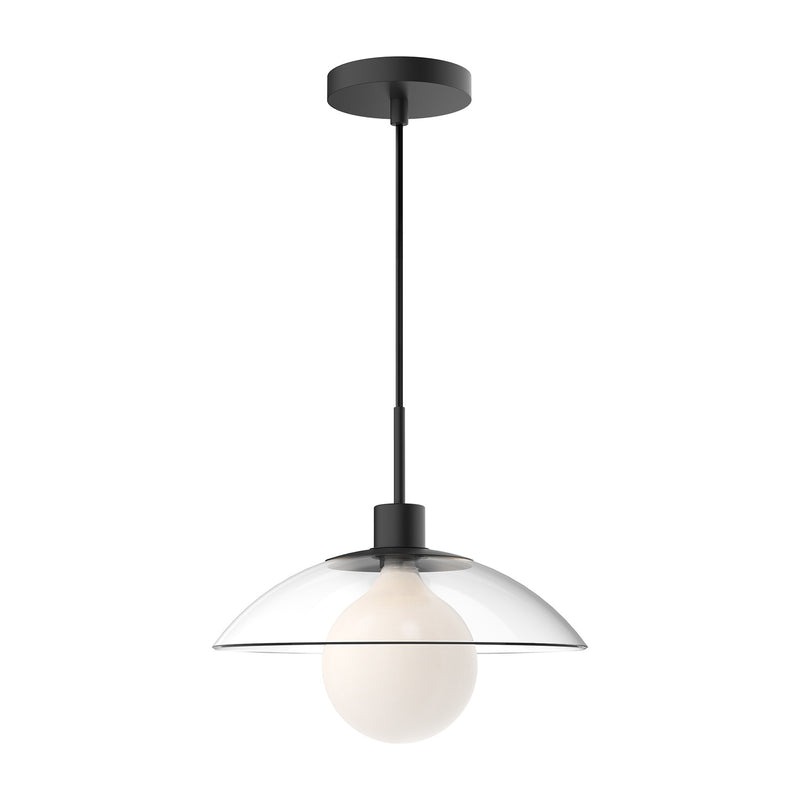 Alora PD517112MBCL One Light Pendant, Clear Glass/Matte Black
