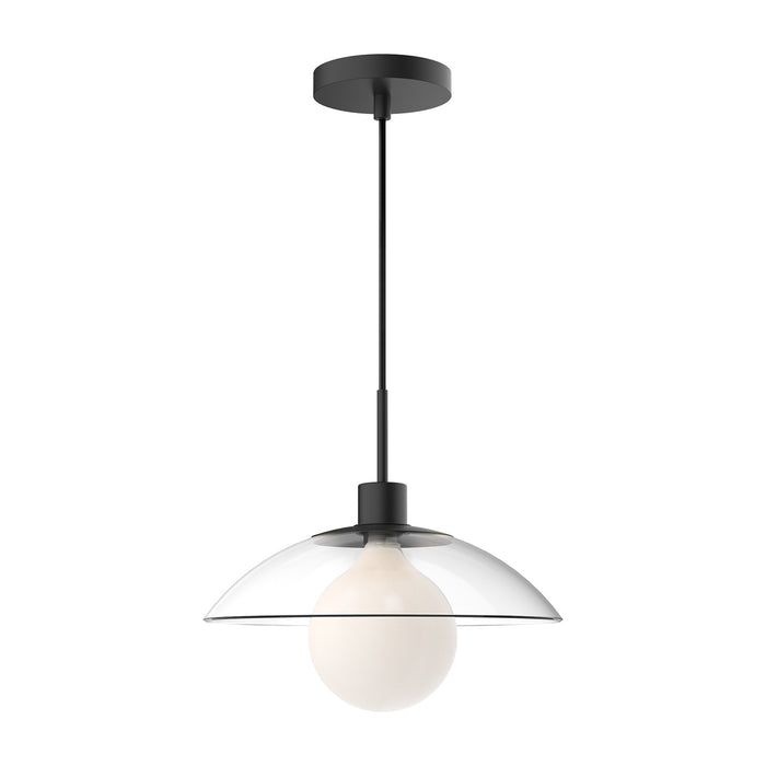 Alora PD517112MBCL One Light Pendant, Clear Glass/Matte Black