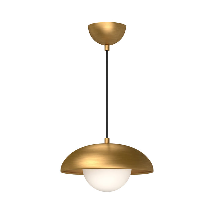 Alora PD522011AGOP One Light Pendant, Aged Gold/Opal Matte Glass