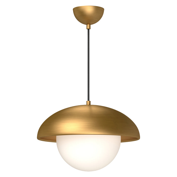 Alora PD522016AGOP One Light Pendant, Aged Gold/Opal Matte Glass