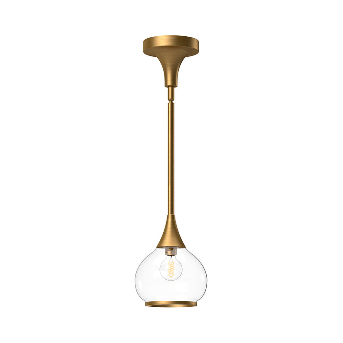 Alora PD524006AGCL One Light Pendant, Aged Gold/Clear Glass