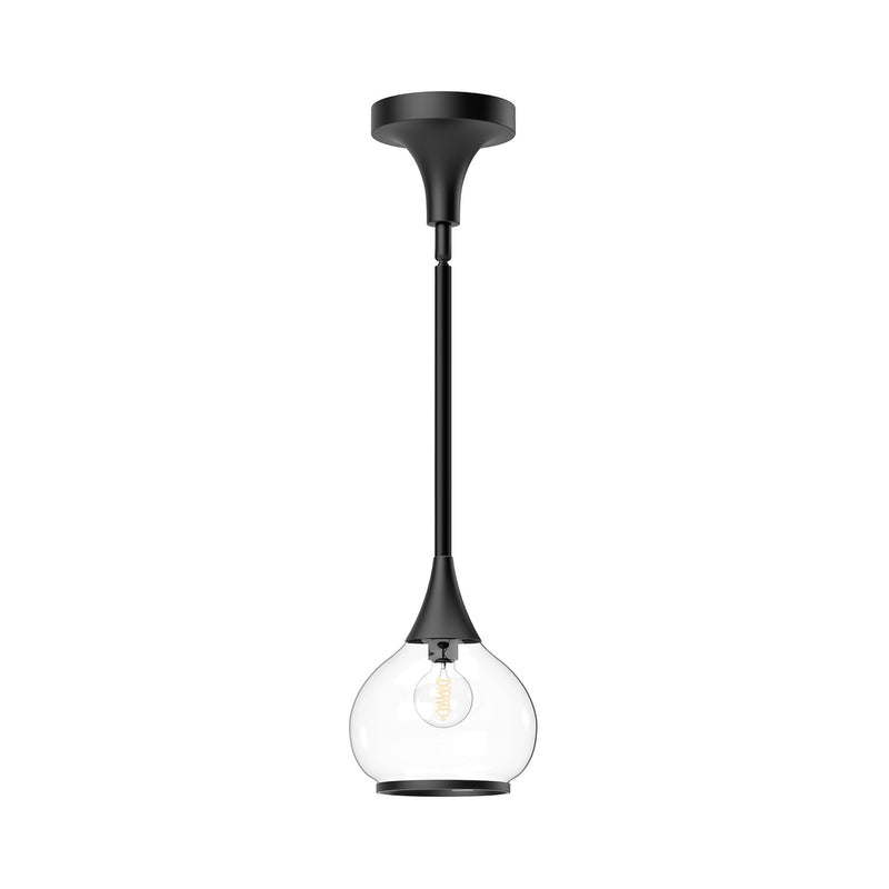 Alora PD524006MBCL One Light Pendant, Clear Glass/Matte Black