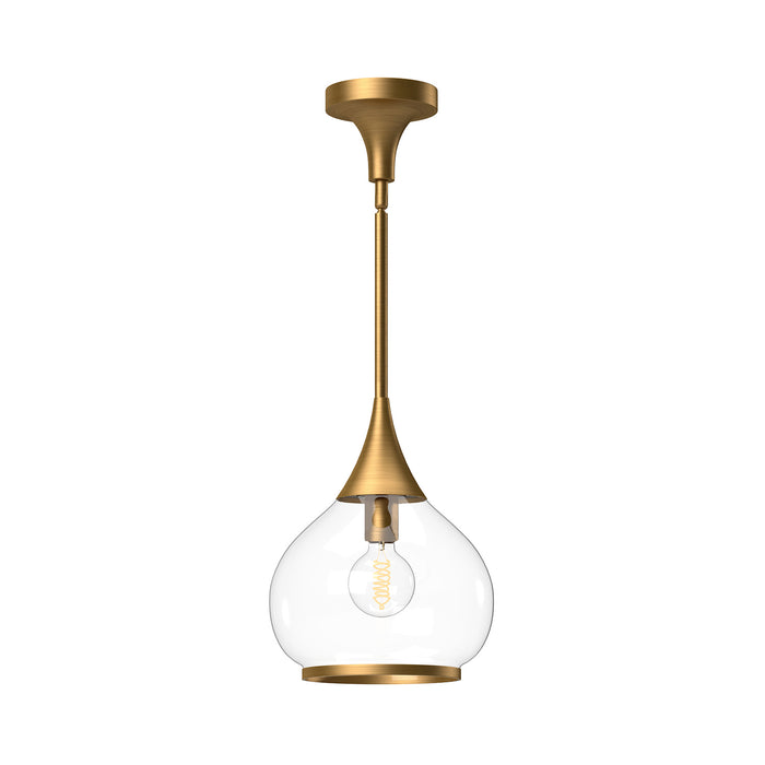 Alora PD524110AGCL One Light Pendant, Aged Gold/Clear Glass