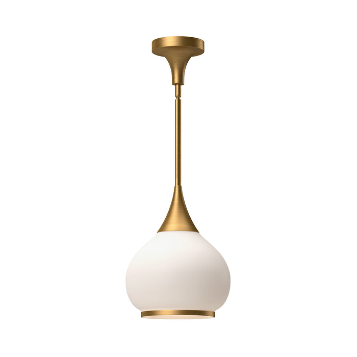 Alora PD524110AGOP One Light Pendant, Aged Gold/Opal Matte Glass