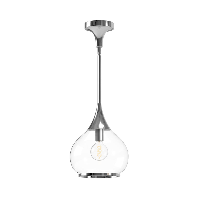 Alora PD524110CHCL One Light Pendant, Chrome/Clear Glass