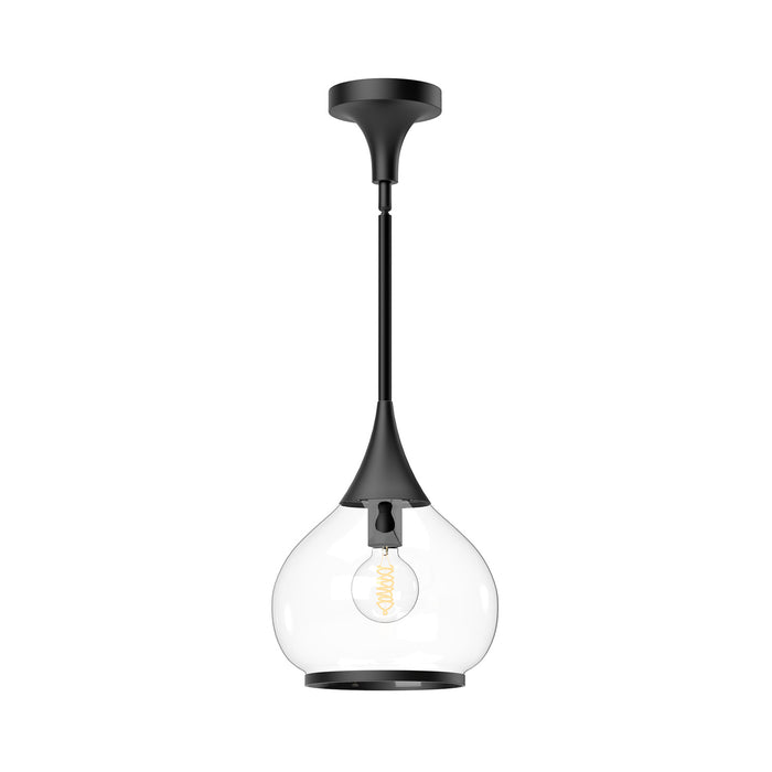 Alora PD524110MBCL One Light Pendant, Clear Glass/Matte Black