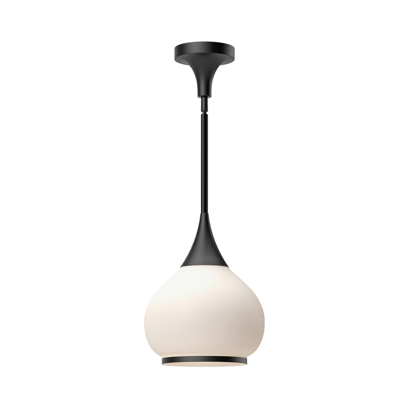 Alora PD524110MBOP One Light Pendant, Matte Black/Opal Matte Glass