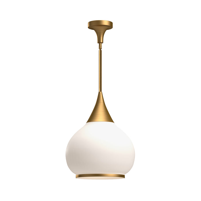 Alora PD524214AGOP One Light Pendant, Aged Gold/Opal Matte Glass
