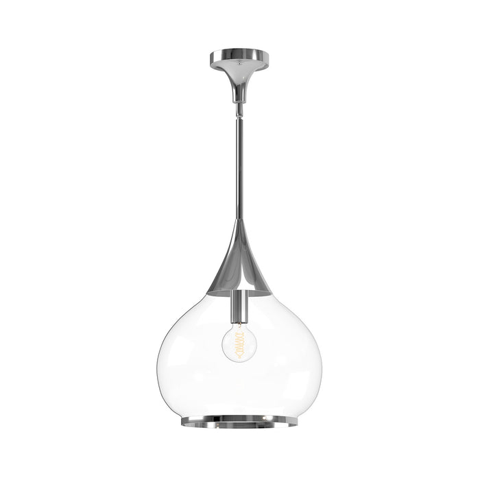 Alora PD524214CHCL One Light Pendant, Chrome/Clear Glass