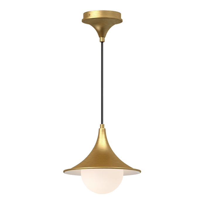 Alora PD525009BGOP One Light Pendant, Brushed Gold/Opal Matte Glass