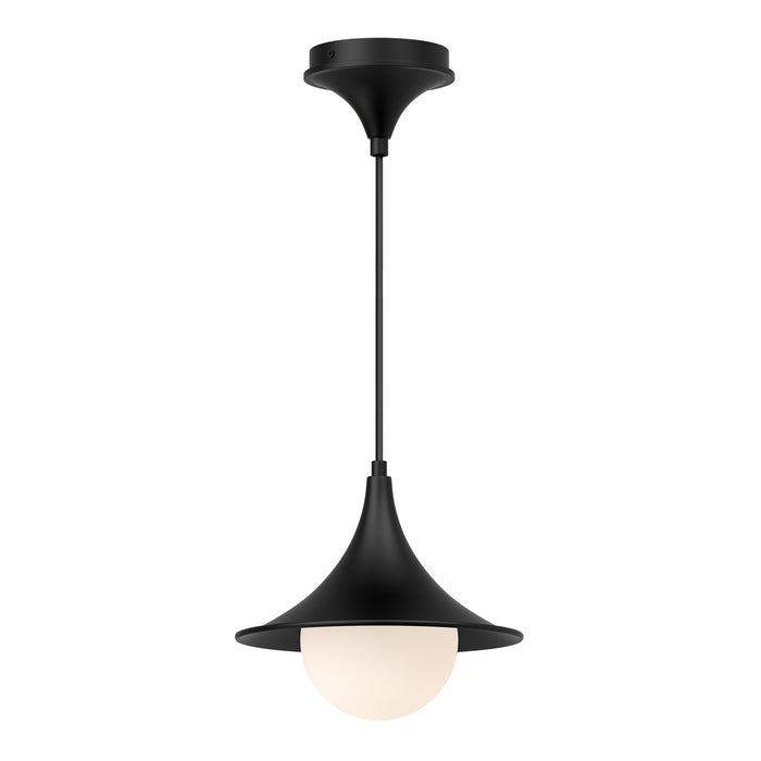 Alora PD525009MBOP One Light Pendant, Matte Black/Opal Matte Glass