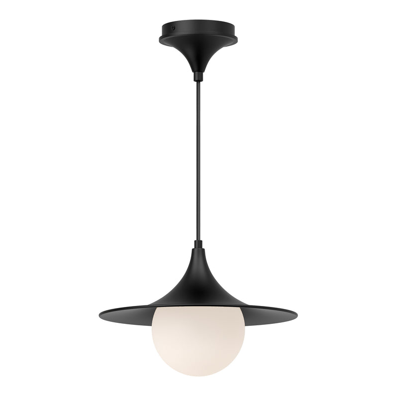 Alora PD525113MBOP One Light Pendant, Matte Black/Opal Matte Glass