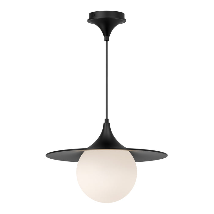 Alora PD525216MBOP One Light Pendant, Matte Black/Opal Matte Glass