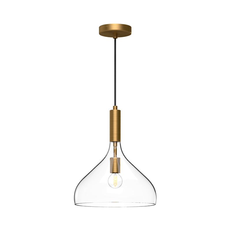 Alora PD532312AGCL One Light Pendant, Aged Gold/Clear Glass