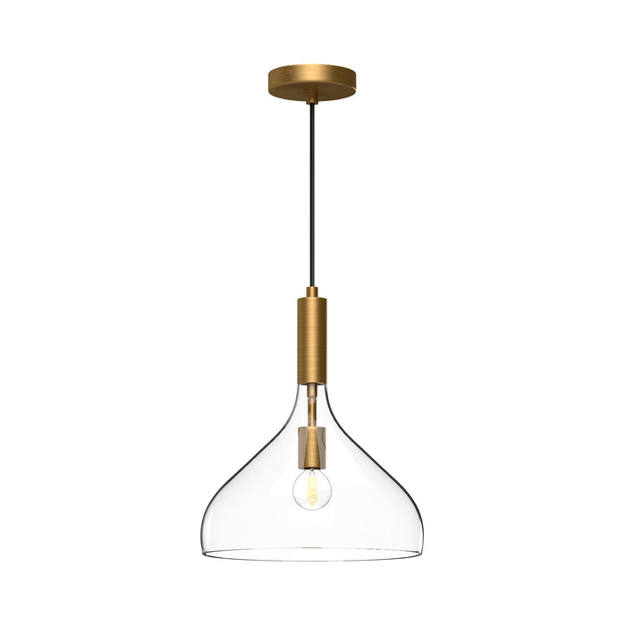 Alora PD532312AGCL One Light Pendant, Aged Gold/Clear Glass