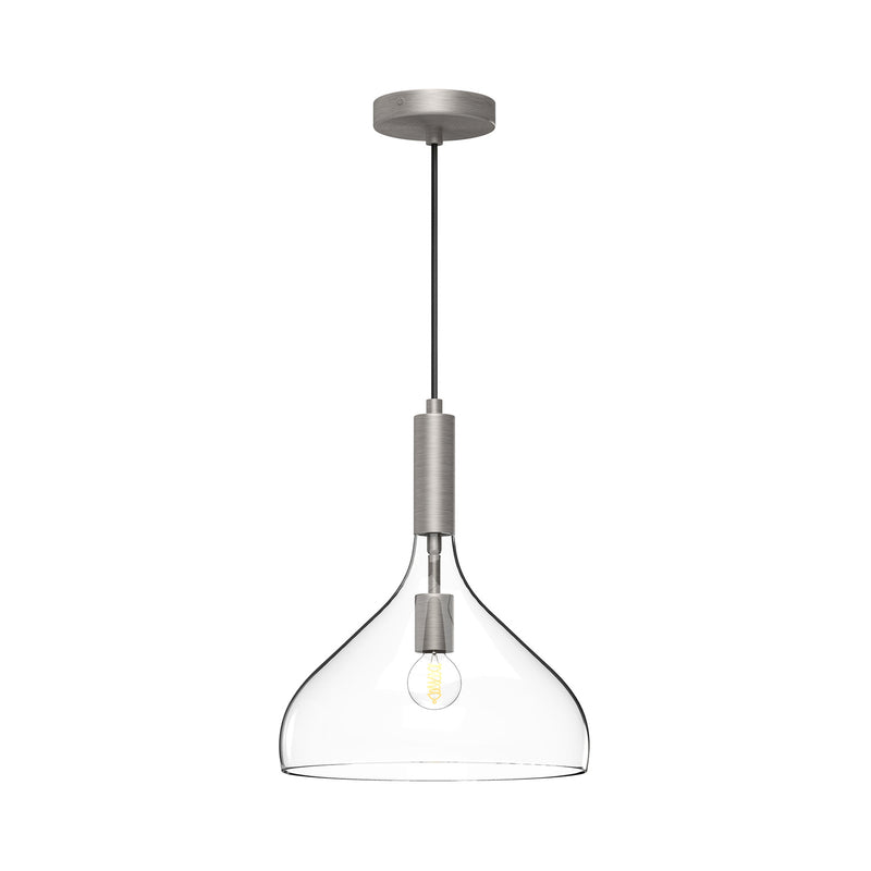 Alora PD532312BNCL One Light Pendant, Brushed Nickel/Clear Glass