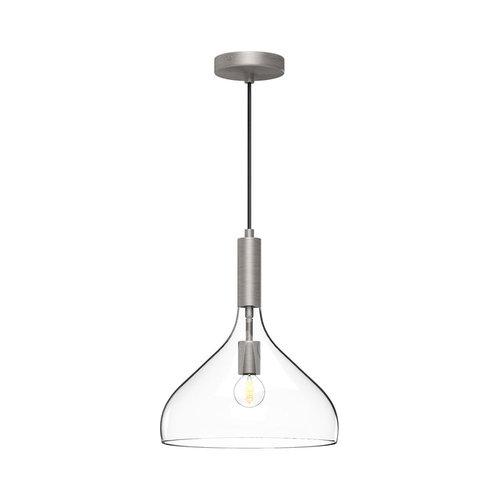 Alora PD532312BNCL One Light Pendant, Brushed Nickel/Clear Glass