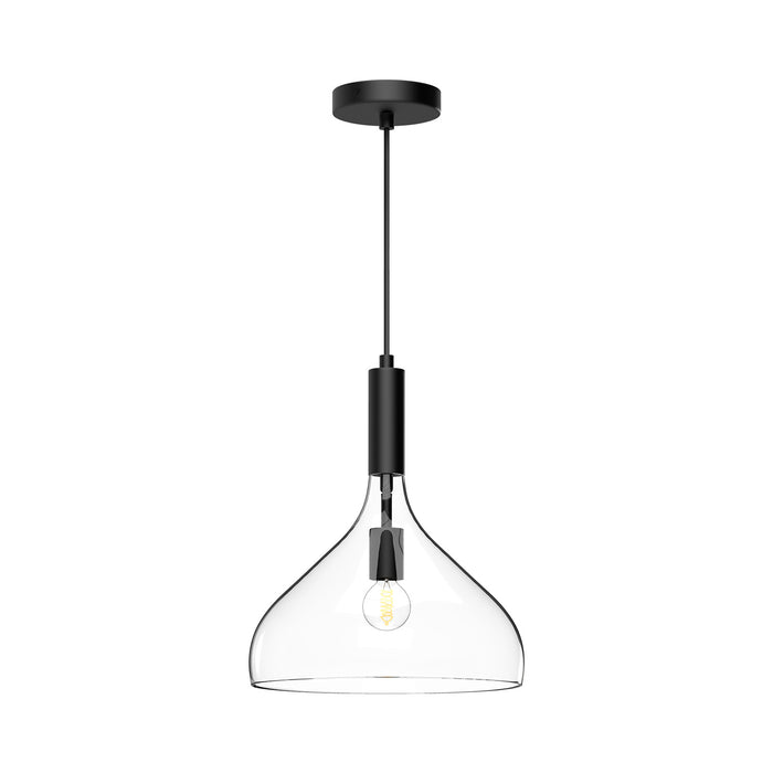 Alora PD532312MBCL One Light Pendant, Clear Glass/Matte Black