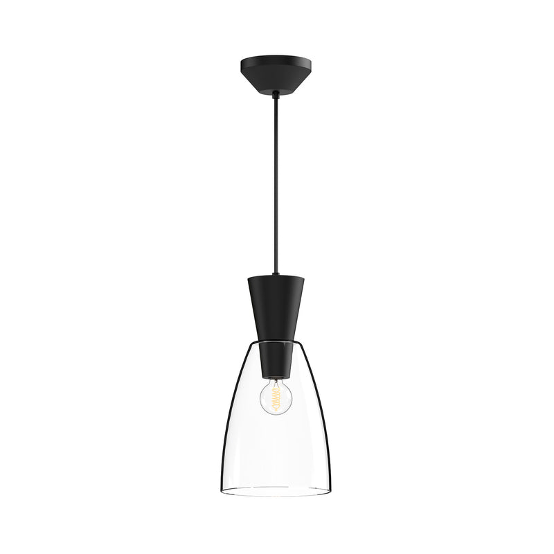 Alora PD534007MBCL One Light Pendant, Clear Glass/Matte Black