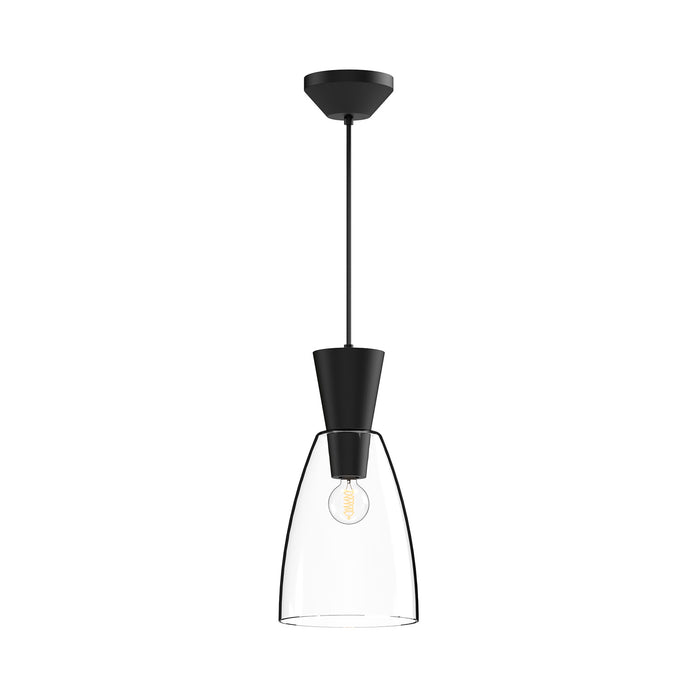 Alora PD534007MBCL One Light Pendant, Clear Glass/Matte Black