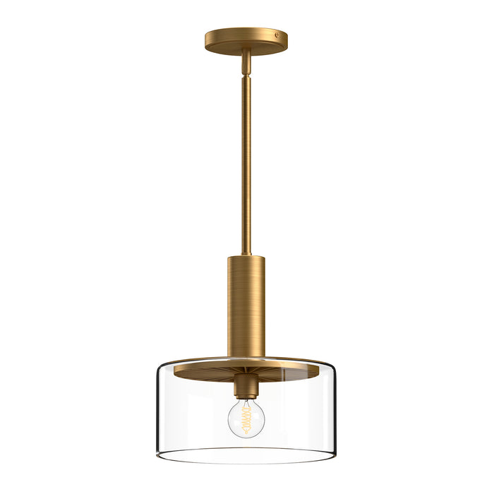 Alora PD535010AGCL One Light Pendant, Aged Gold/Clear Glass