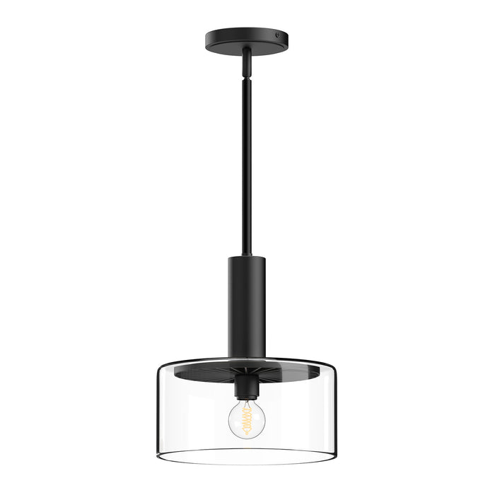 Alora PD535010MBCL One Light Pendant, Clear Glass/Matte Black