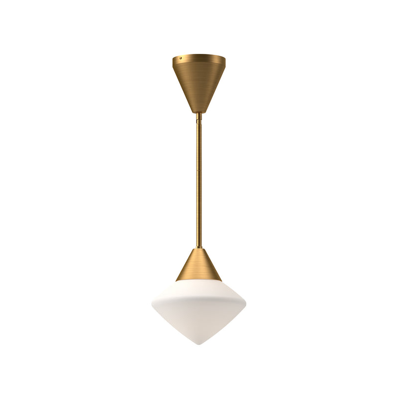 Alora PD537508AGOP One Light Pendant, Aged Gold/Opal Matte Glass
