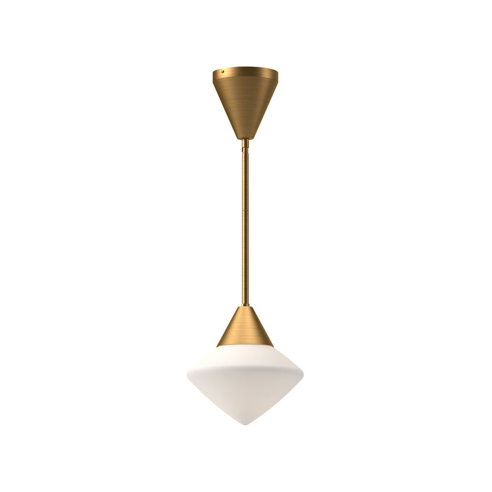Alora PD537508AGOP One Light Pendant, Aged Gold/Opal Matte Glass