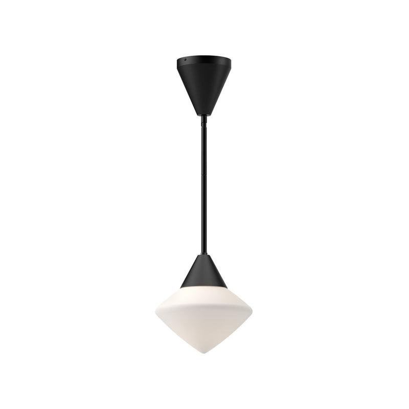 Alora PD537508MBOP One Light Pendant, Matte Black/Opal Matte Glass
