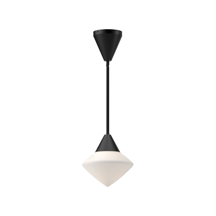 Alora PD537508MBOP One Light Pendant, Matte Black/Opal Matte Glass
