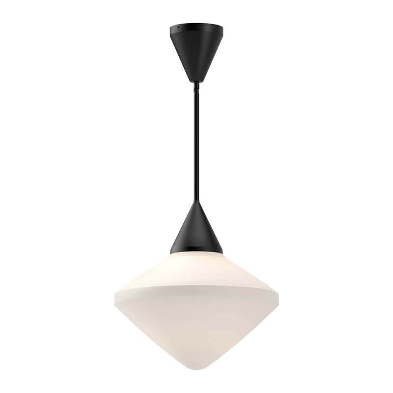 Alora PD537714MBOP One Light Pendant, Matte Black/Opal Matte Glass