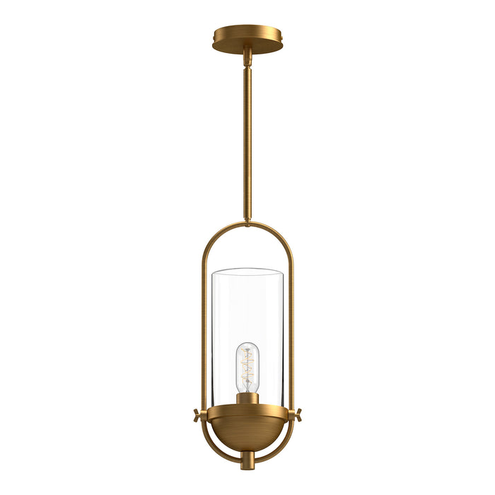 Alora PD539018AGCL One Light Pendant, Aged Gold/Clear Glass