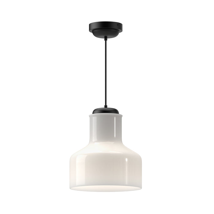 Alora PD540411MBGO One Light Pendant, Glossy Opal Glass/Matte Black
