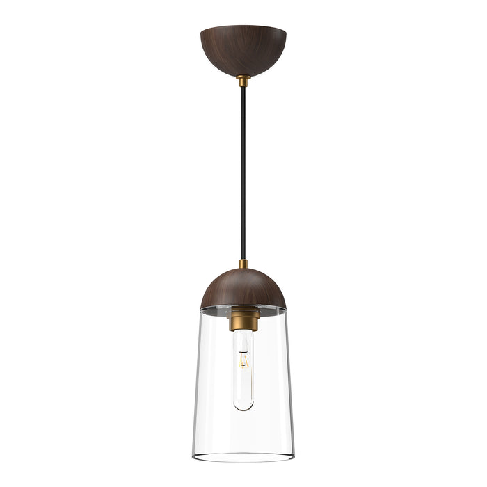 Alora PD542207AGWT One Light Pendant, Aged Gold/Walnut