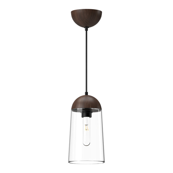Alora PD542207MBWT One Light Pendant, Matte Black/Walnut