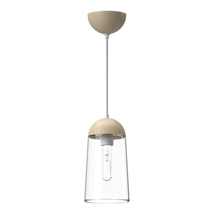 Alora PD542207WHWK One Light Pendant, White/White Oak