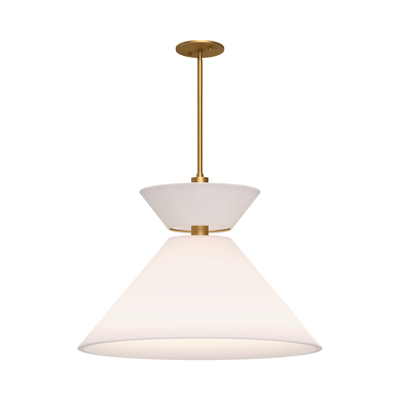 Alora PD543022AGWL One Light Pendant, Aged Gold/White Linen