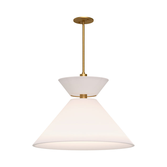 Alora PD543022AGWL One Light Pendant, Aged Gold/White Linen