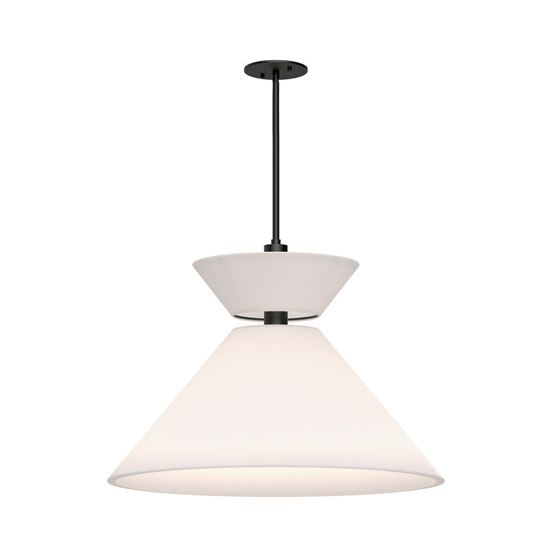 Alora PD543022MBWL One Light Pendant, Matte Black/White Linen