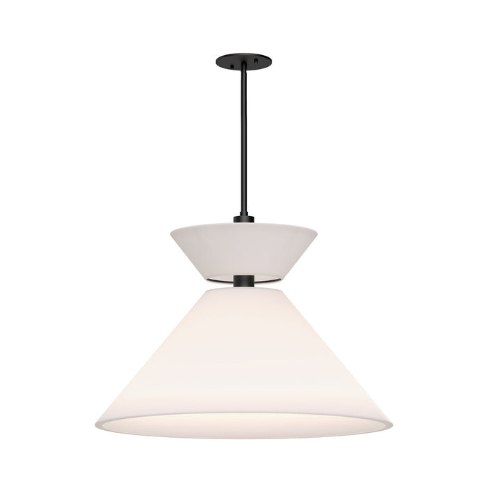Alora PD543022MBWL One Light Pendant, Matte Black/White Linen