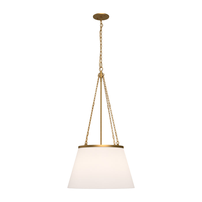 Alora PD544517AGWL One Light Pendant, Aged Gold/White Linen