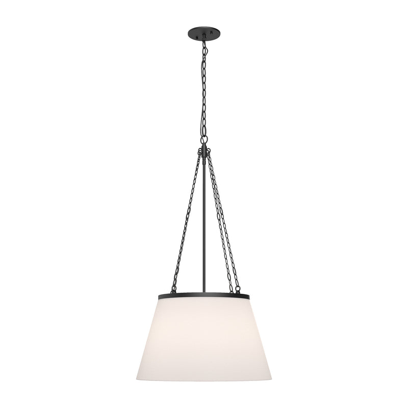 Alora PD544517MBWL One Light Pendant, Matte Black/White Linen