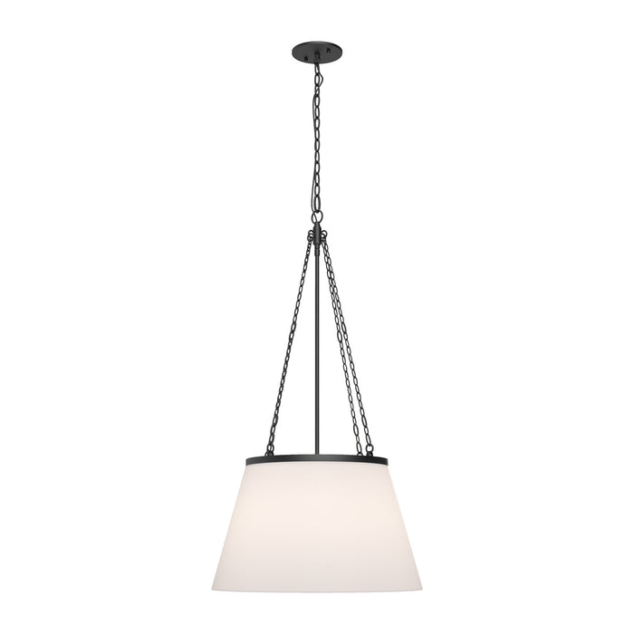 Alora PD544517MBWL One Light Pendant, Matte Black/White Linen