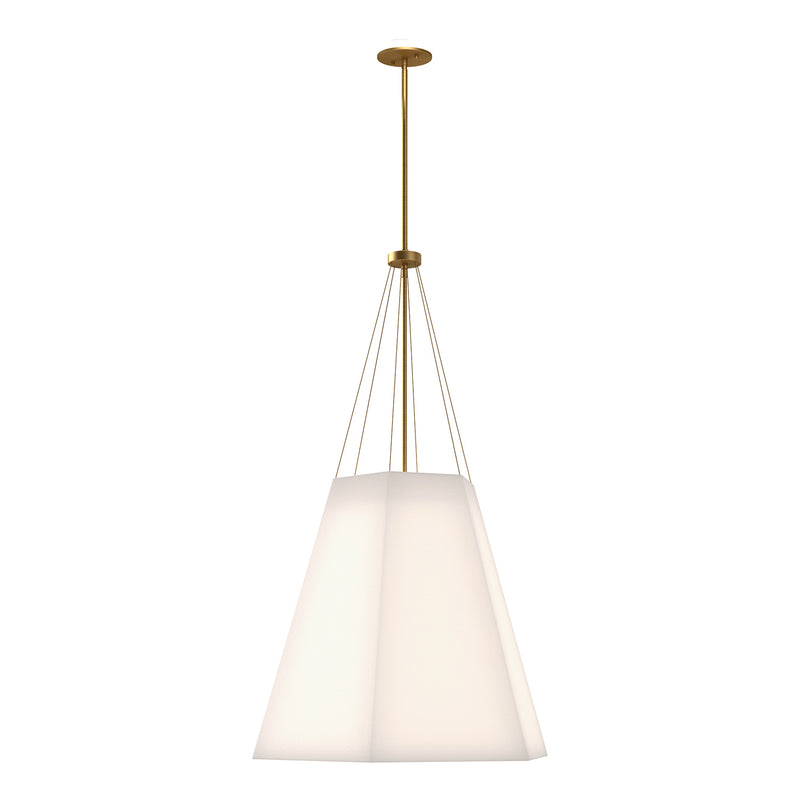 Alora PD545622AGWL Three Light Pendant, Aged Gold/White Linen