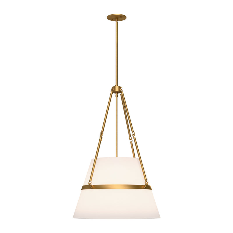 Alora PD546719AGWL One Light Pendant, Aged Gold/White Linen