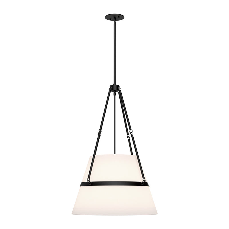Alora PD546719MBWL One Light Pendant, Matte Black/White Linen