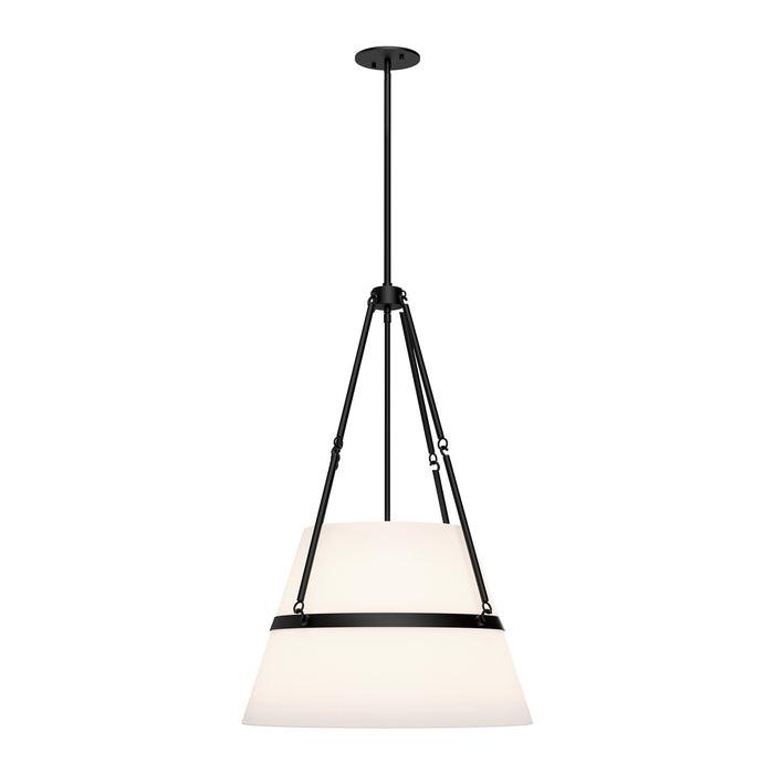 Alora PD546719MBWL One Light Pendant, Matte Black/White Linen