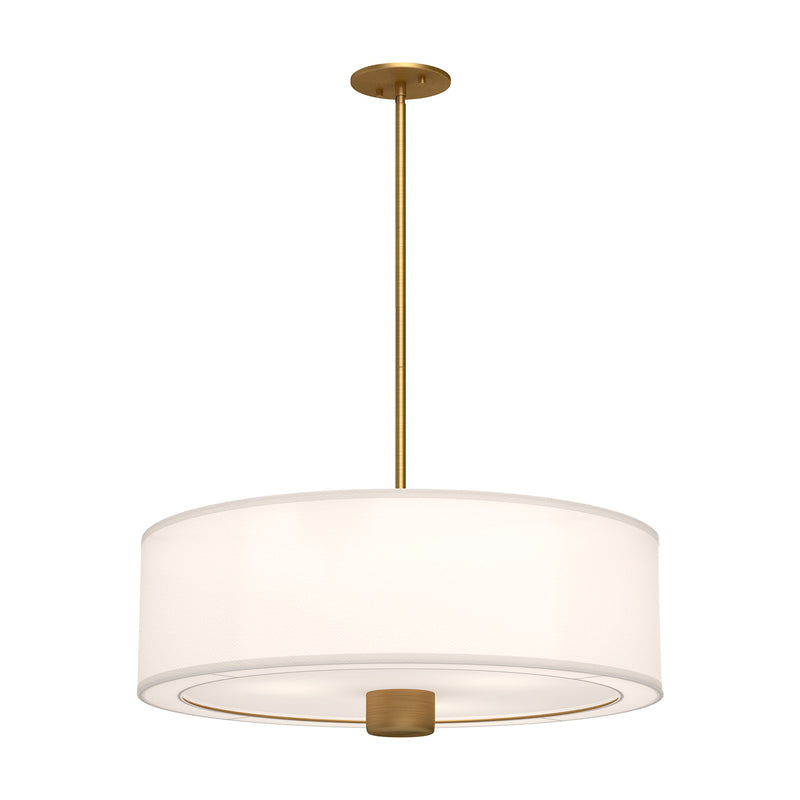 Alora PD547924AGWL Three Light Pendant, Aged Gold/White Linen