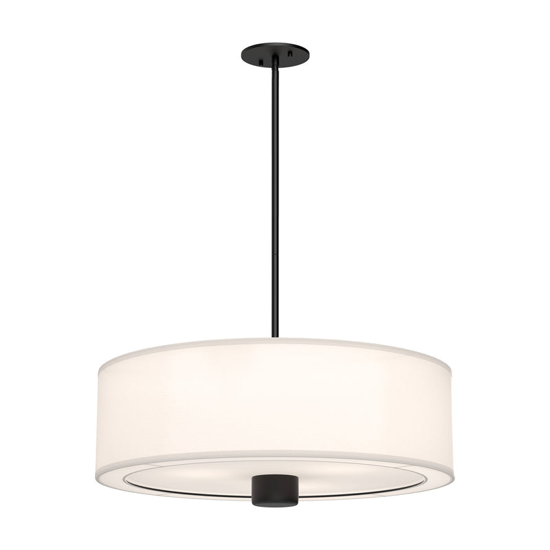 Alora PD547924MBWL Three Light Pendant, Matte Black/White Linen